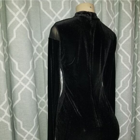 VELVET AND MESH CUT OUT MIDI DRESS size 0new with tags - Picture 8 of 10